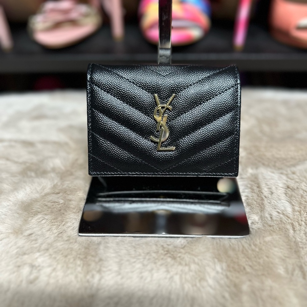 YSL Black Leather Wallet